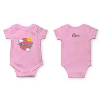 Růžové kojenecké body 12M