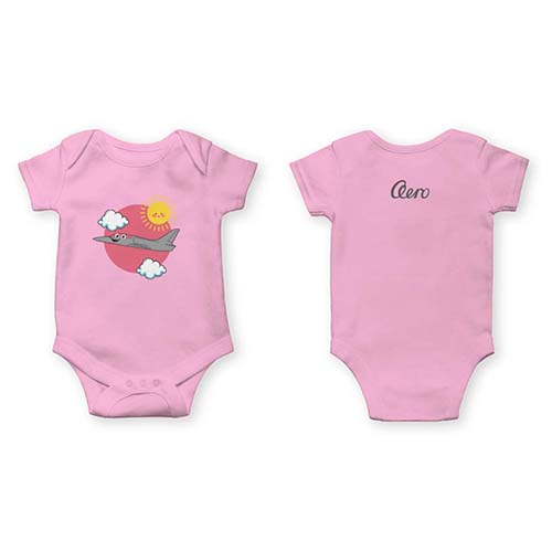Růžové kojenecké body 12M